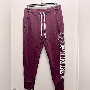 PINK Victoria's Secret Women’s Burgundy Sweatpants, Size M